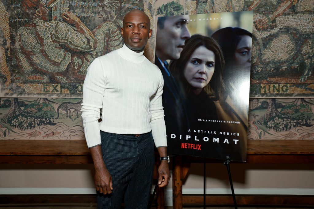 The Diplomat Season 3 Screening and Q&A NEW YORK, NEW YORK - OCTOBER 15: David Gyasi attends The Diplomat Season 3 Screening and Q&A at The Whitby Hotel on October 15, 2025 in New York City. (Photo by Jason Mendez/Getty Images for Netflix)